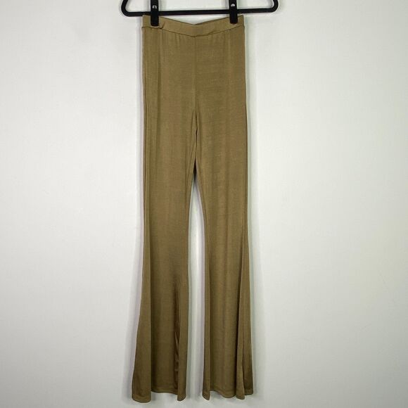 New Forever 21 Slinky High Rise Y2K Flare Pull On Pants Women's Size Small - Picture 1 of 8